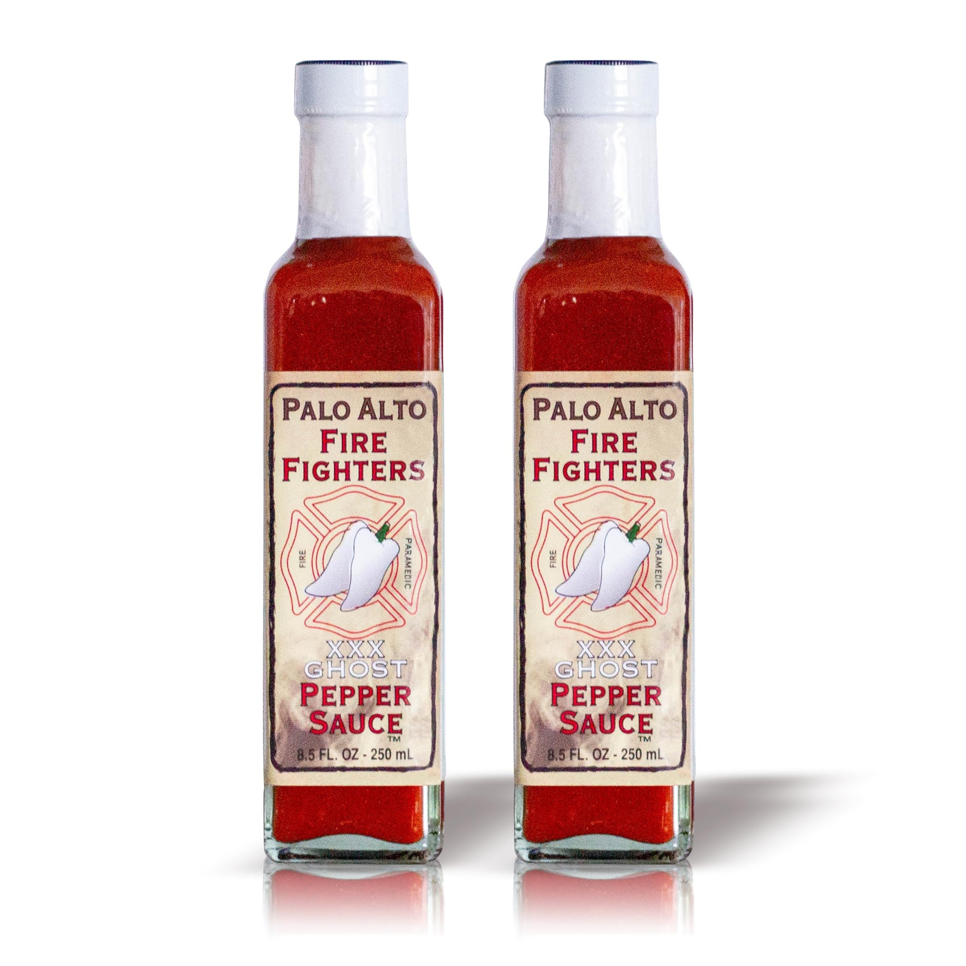 PALO ALTO FIRE FIGHTERS Ghost Pepper Sauce - Salt Free Hot Sauce, 8.5oz Pack of 2