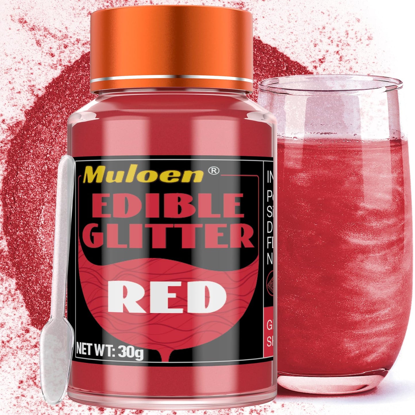 Red Edible Glitter - 30 Grams 100% Edible Glitter for Drinks, Cake Decorating Supplies, Cookie Decorating Supplies, Strawberries