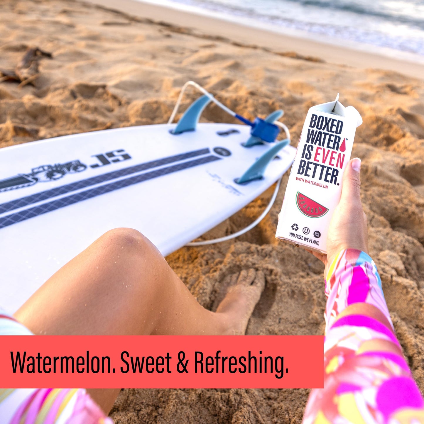 BOXED WATER IS BETTER Watermelon Flavored Water, Purified Drinking Water, 16.9 oz, 12 Pack, 92% Plant-Based Boxes, Zero Calories, Sugar Free