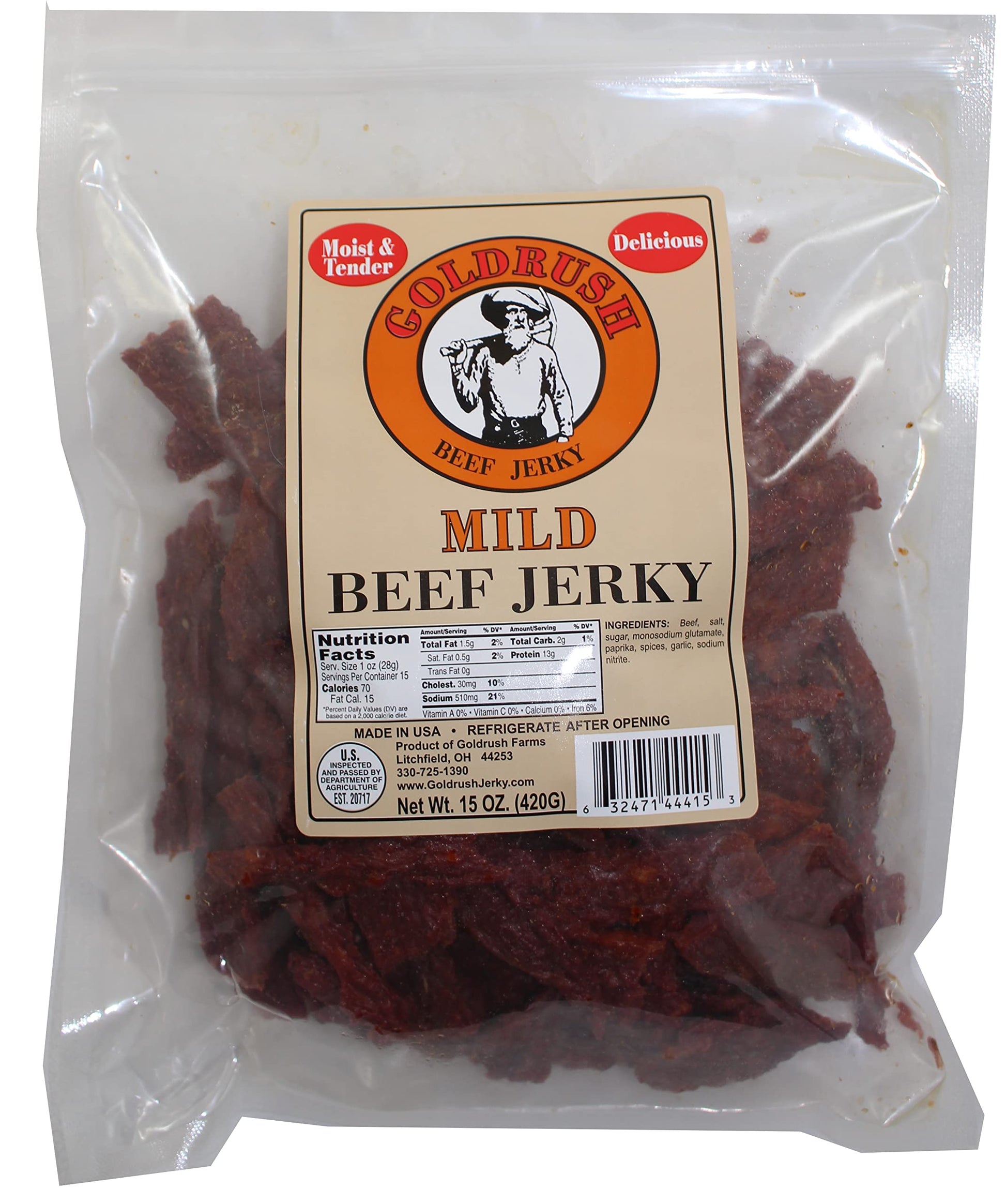Gold Rush Farms Premium Jerky, Mild Flavor, 15 Ounces