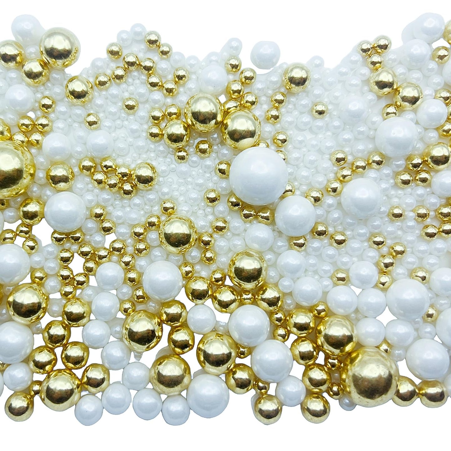Se Si&Moos White And Gold Pearl Sprinkles For Decorating Edible Cake Cookie Pearls Cupcake Decorations Gold And White Sprinkles