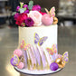 51 Pcs Pink Purple Balls Cake Toppers Butterfly Cake Decorations Happy Birthday Cake Topper For Wedding Baby Shower Birthday Flo