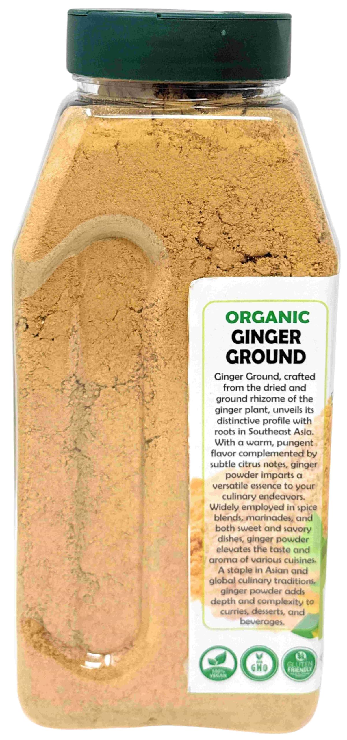 Rani Organic Ginger (Adarak) Powder Ground, Spice 14Oz (400G) Pet Jar ~ All Natural | Vegan | Gluten Friendly | Non-Gmo | Indian