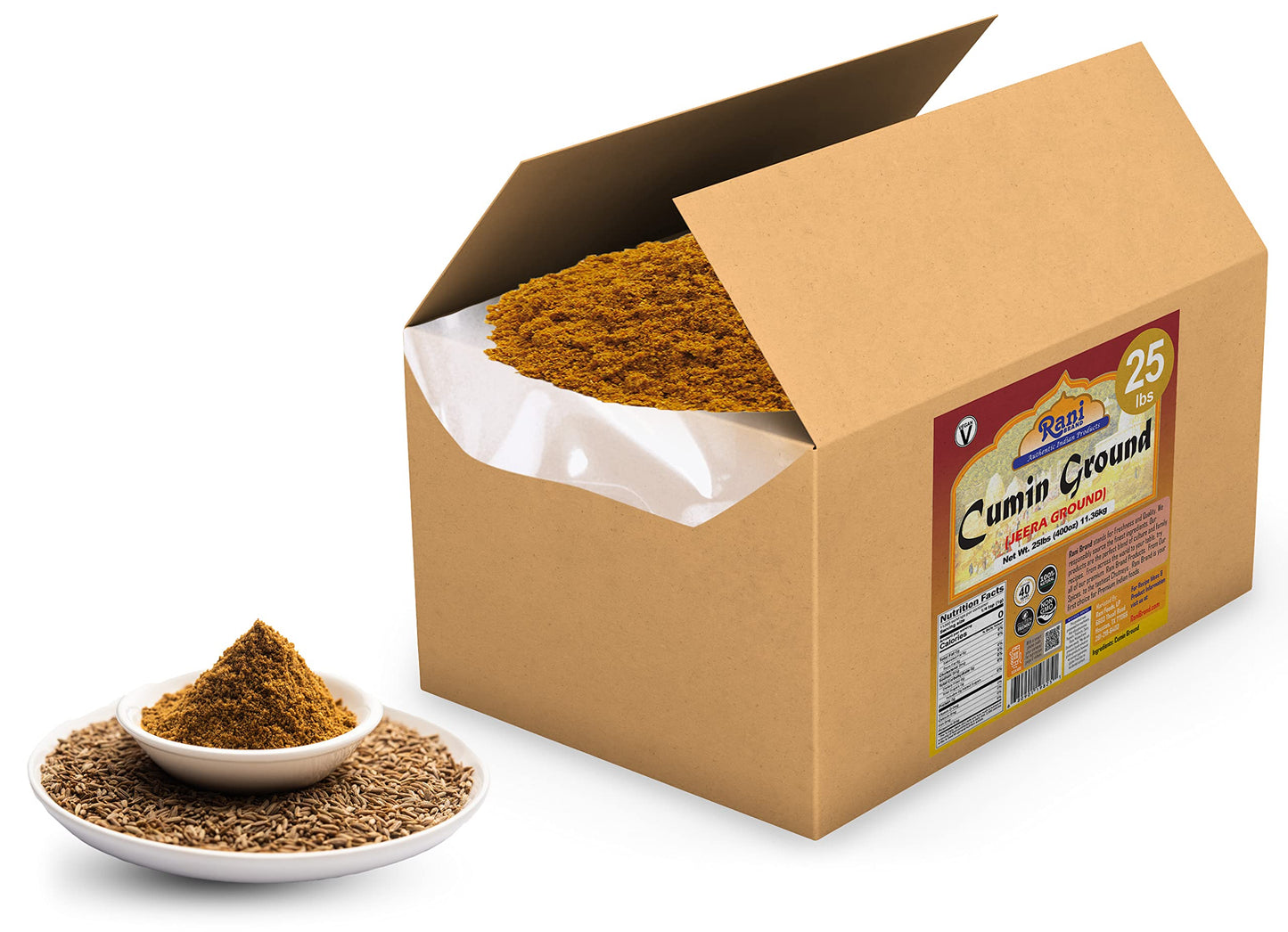Rani Cumin (Jeera) Powder Spice 400Oz (25Lbs) 11.36Kg Bulk Box ~ All Natural | Vegan | Gluten Friendly | Non-Gmo | Indian Origin