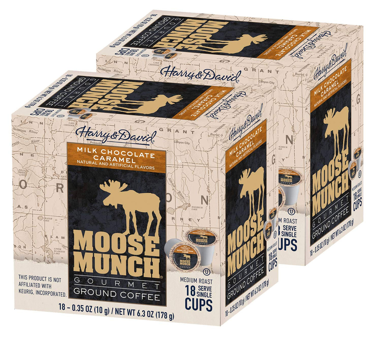 Harry & David Moose Munch Coffee Single Serve Cups 36 Count for Keurig K-Cup malt-inspired