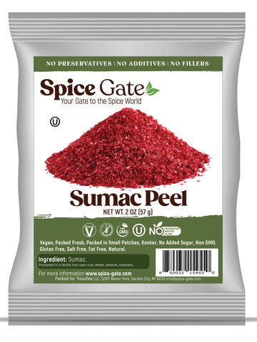 Spice Gate Ground Sumac - 100% Pure Peel, Sumac Seasoning, All Natural