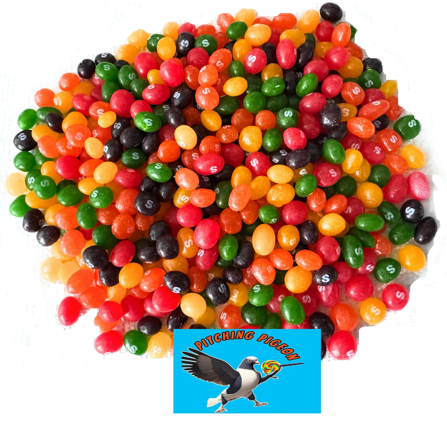 Skittlles Original Easter Jelly Beans Candy 40Oz Easter Basket Candy Egg Hunt Stuffers - Includes Pitching Pigeon Brand Magnet
