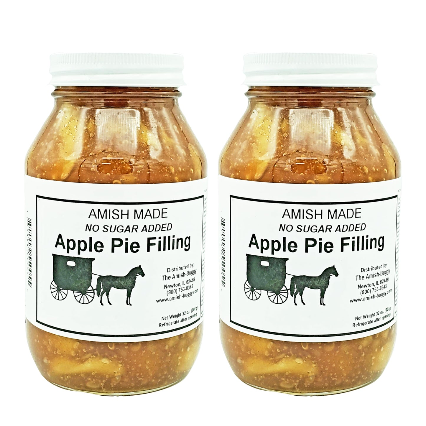Amish Pie Filling - TWO 32 Oz Jars (Apple No Sugar Added)