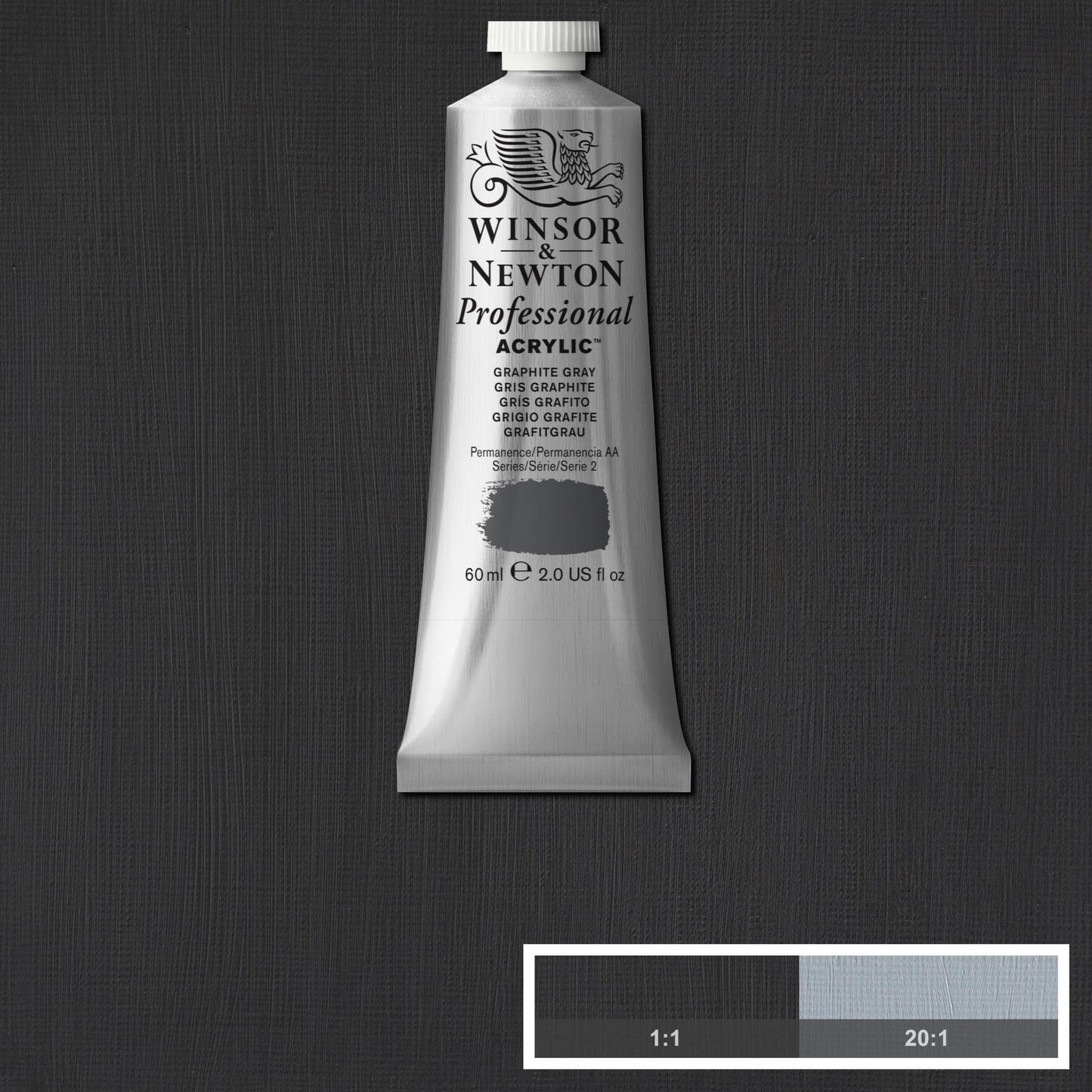 Winsor  Newton Professional Acrylic Color, 60Ml (20Oz) Tube, Graphite Grey