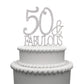 Hatcher lee 50th Birthday Cake Topper - Bling Crystal Silver Keepsake, Model HCL-022