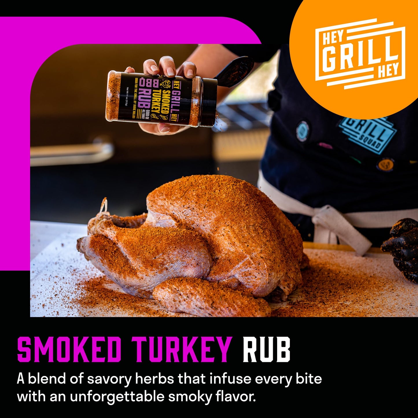 Hey Grill Hey | Turkey Brine Kit | | Includes Apple Spice Brine  Smoked Turkey Rub  and Cranberry BBQ Glaze| Smoked Turkey Brine & Seasoning Kit