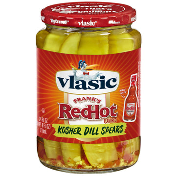 Vlasic Frank's RedHot Original Cayenne Pepper Sauce Flavored Kosher Dill Pickle Spears, 24 oz.