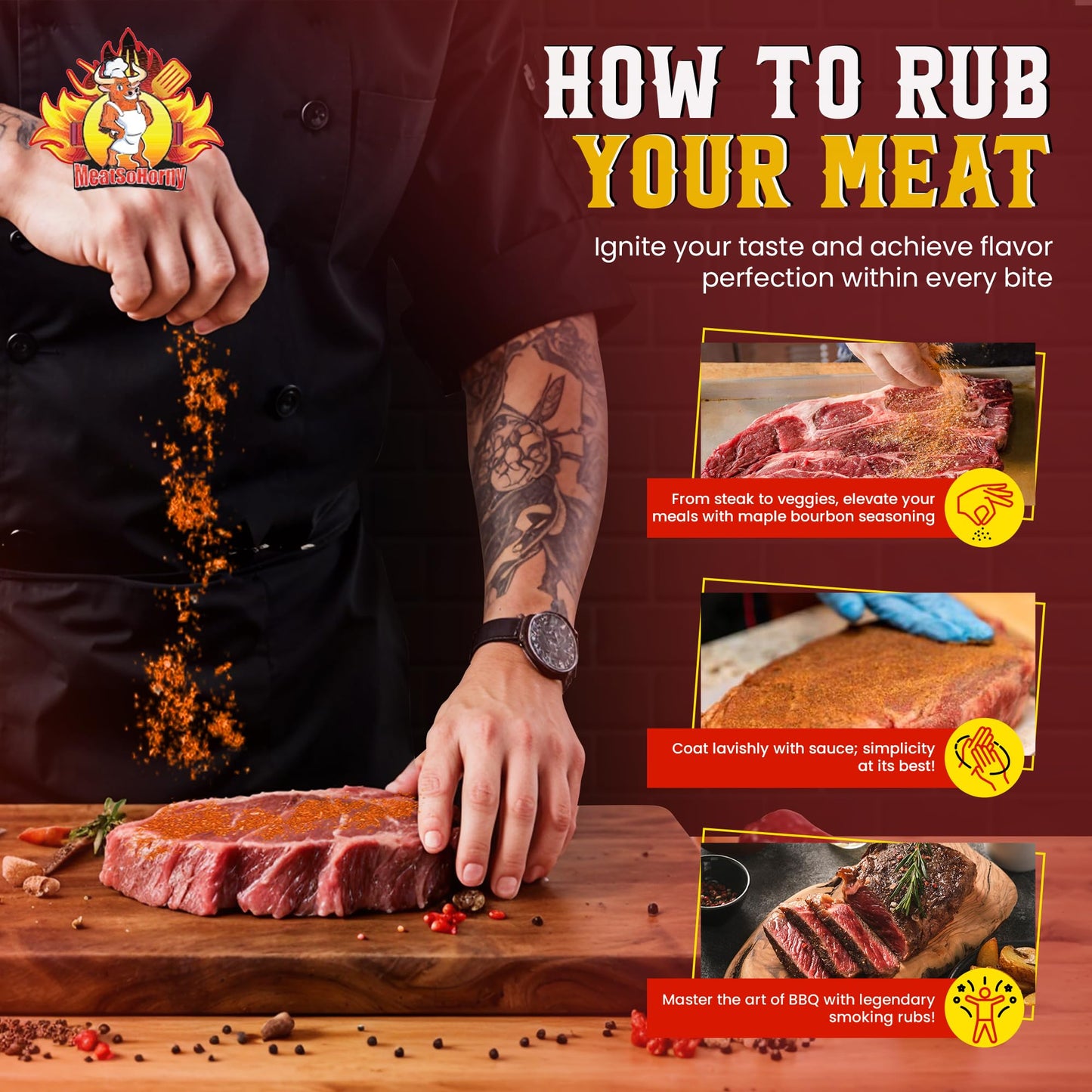 Meatsohorny Asian Fusion Rub Seasoning, No Added Gluten Bbq Spice Blend For Chicken, Steak, Beef, Turkey, Vegetables, Pork, Low