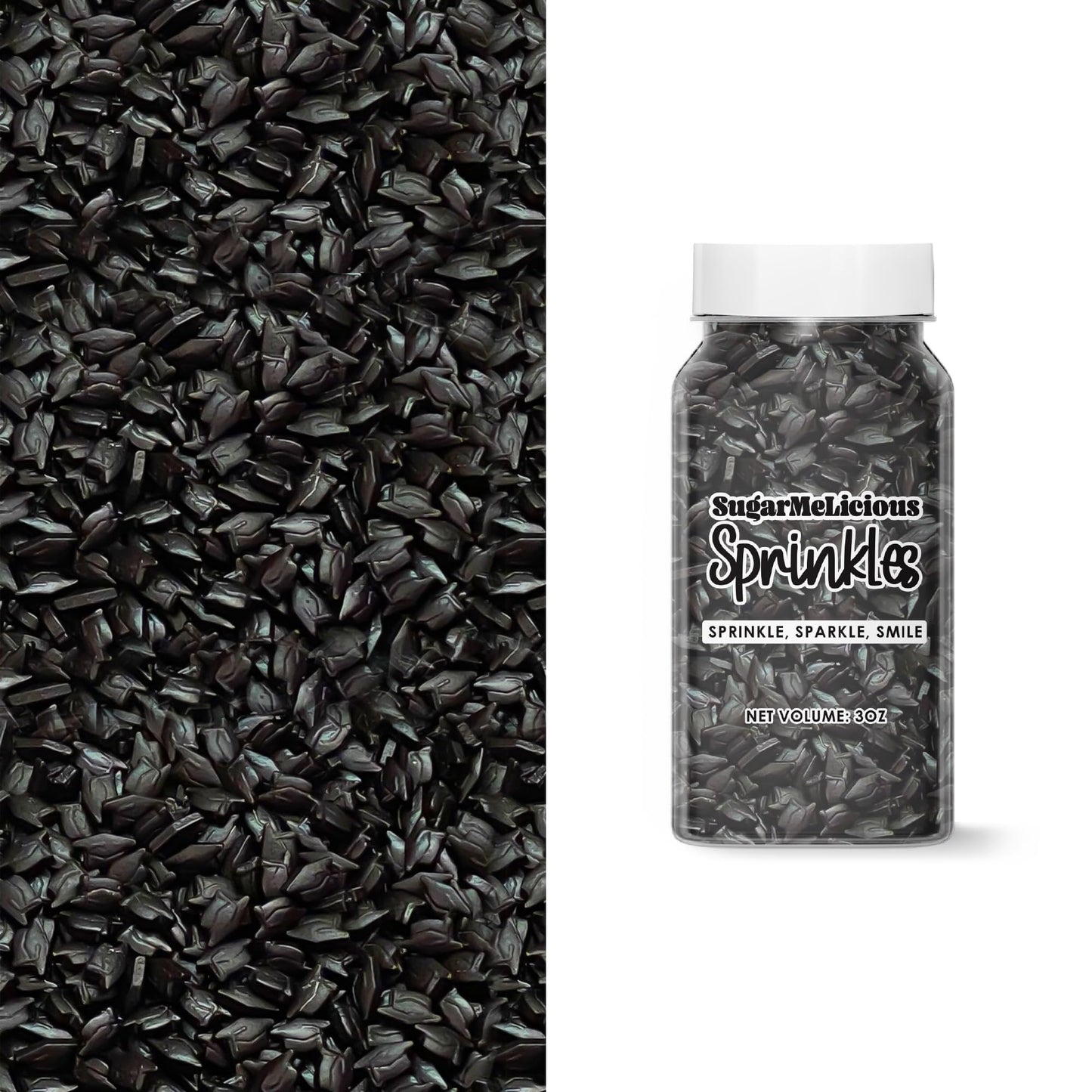 SugarMeLicious Sprinkles for Cupcakes, Edible Cake Decorations, 3oz Bottle, Graduation Caps