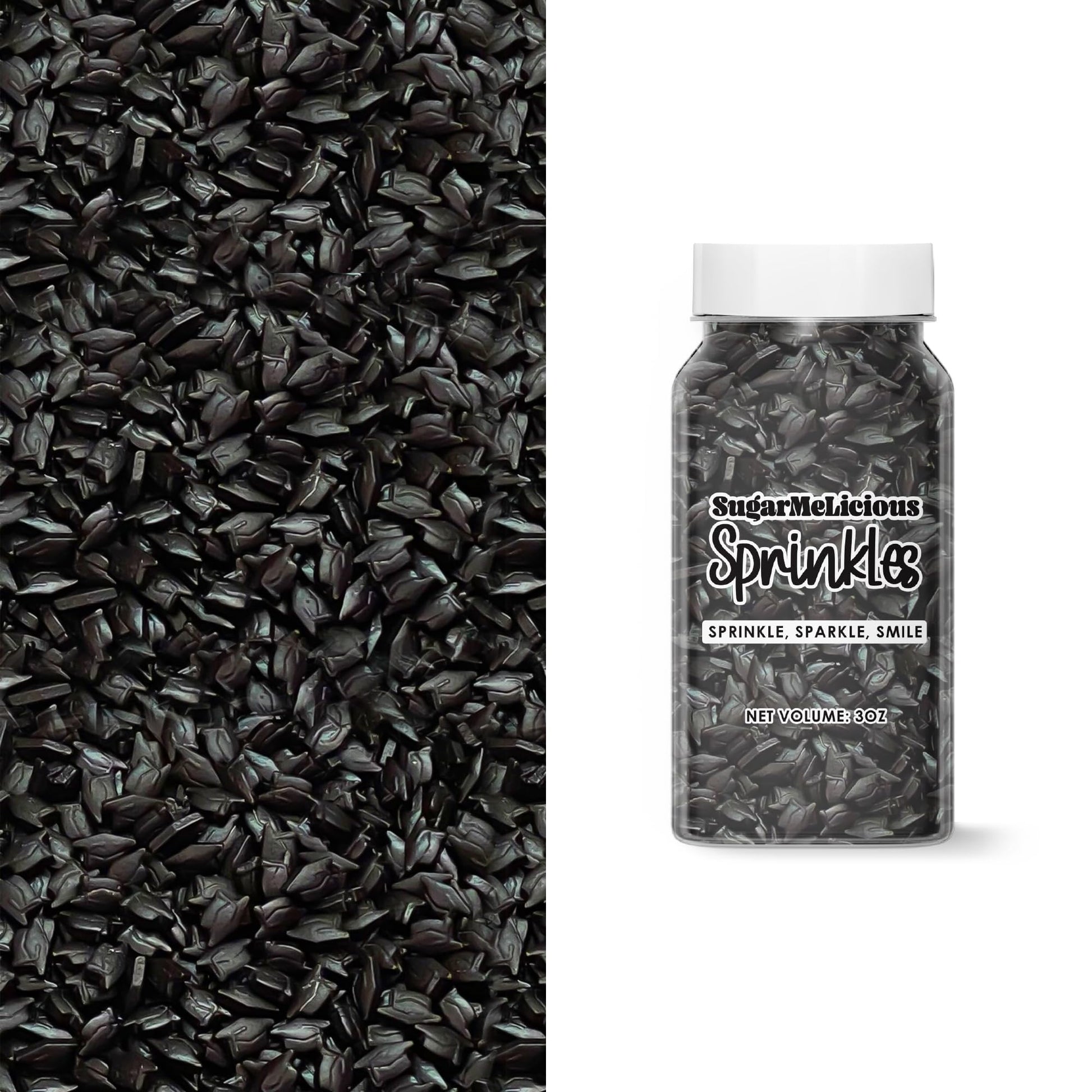 SugarMeLicious Sprinkles for Cupcakes, Edible Cake Decorations, 3oz Bottle, Graduation Caps