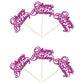 24Pcs Happy Birthday Cupcake Toppers Purple Glitter Birthday Cupcake Food Picks For Celebrating Happy Birthday Party Cake Decora