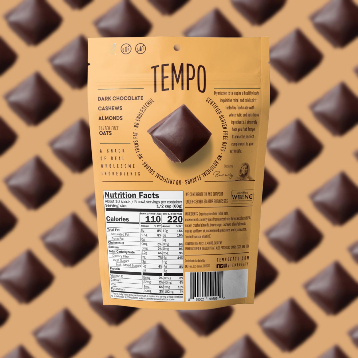 Tempo Granola Cluster Variety Pack - Dark Chocolate, Cranberry, Apricot - Vegan, Gluten Free, Oats, Low Sugar, Vegan, Dairy Free