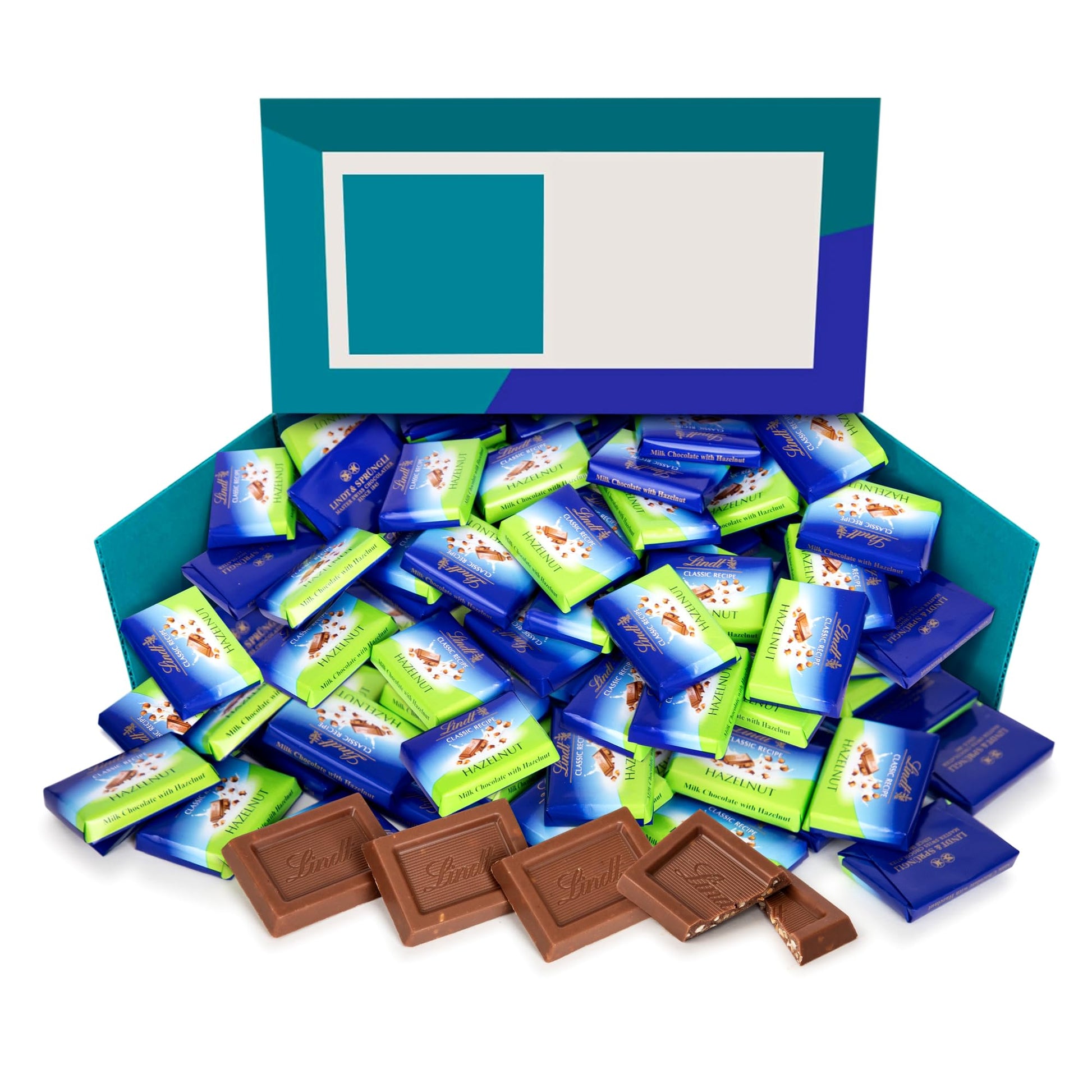 Llndt. Mother's Day Classic Recipe Hazelnut Milk Chocolate aprox 55 pieces of Fine Candy Bars Individually Wrapped - Premium Cho
