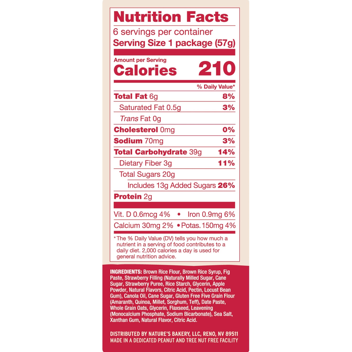 Natures Bakery Gluten Free Fig Bars, Strawberry, Vegan, Non-GMO, 36 Twin Packs, Model 10300395