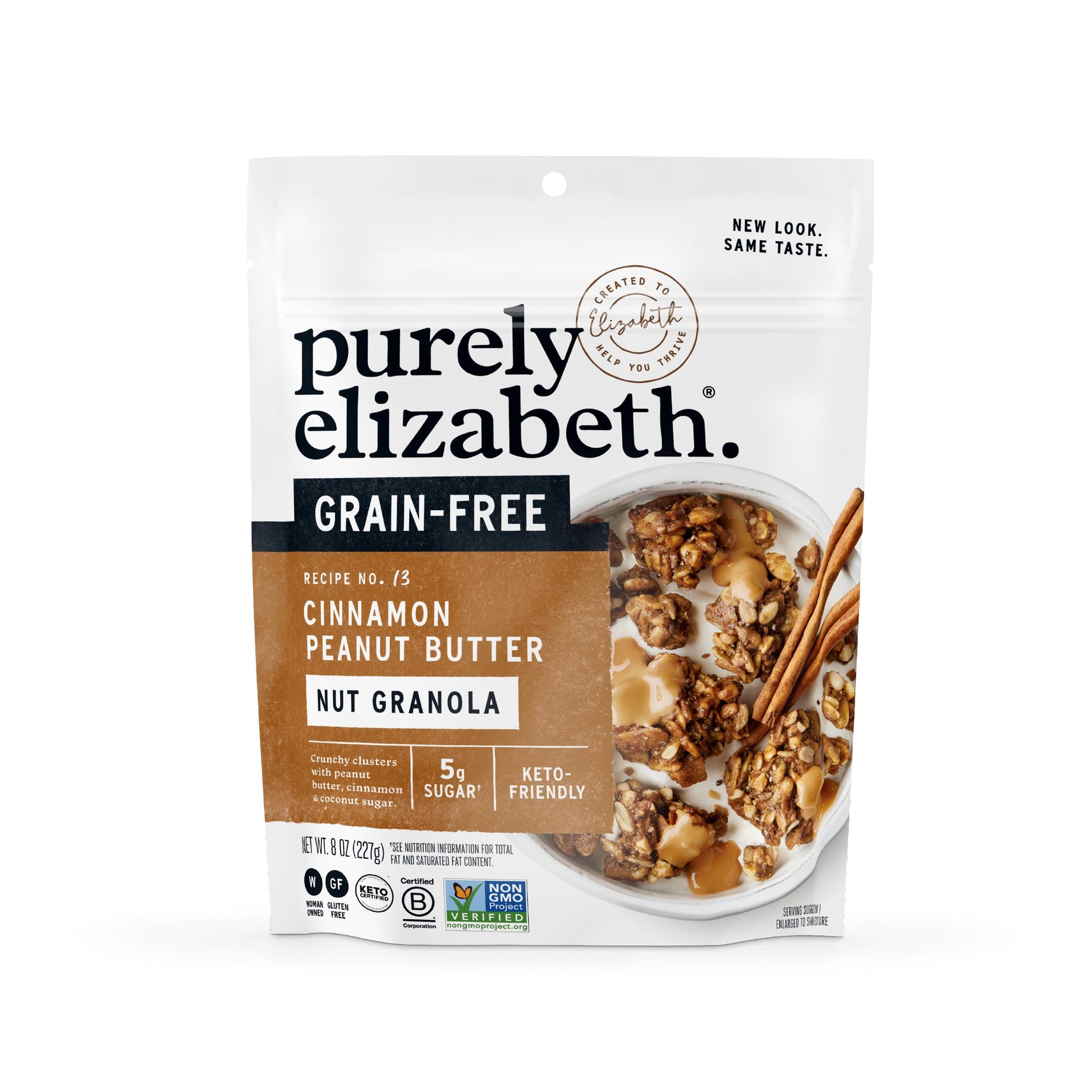 Purely Elizabeth Granola Peanut Butter Collagen Keto Granola, Made With Nuts And Seeds, Grain-Free, Gluten-Free, Non-Gmo (8Oz Ba