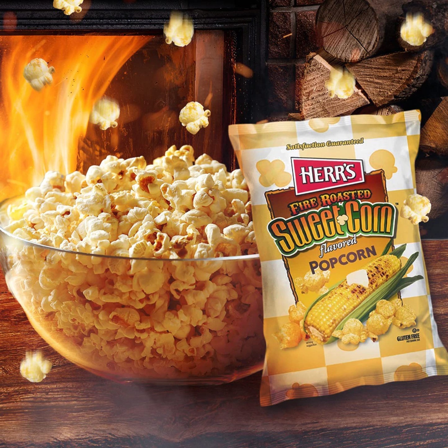 Herrs Popcorn, Fire Roasted Sweet Corn Flavor, Gluten Free Snacks, 6Oz Bag (9 Count)