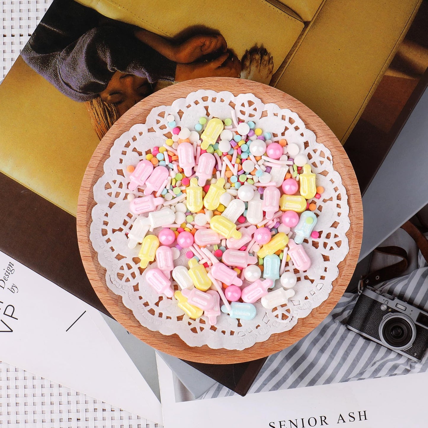 Rainbow Sprinkles For Cake Decorating, Pastel Sprinkles Mix With Ice Cream Pearls Confetti Jimmies For Cake Ice Cream Cupcakes B