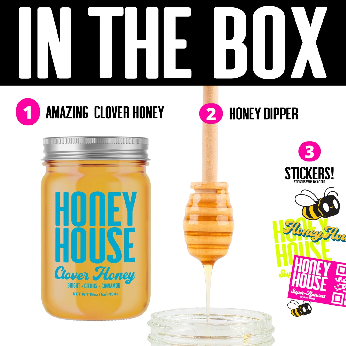 Honey House 100% Raw Clover | Pure & Unfiltered | Premium American-Sourced Natural Sweetener | 12Oz Glass Jar | Nutrient-Rich |