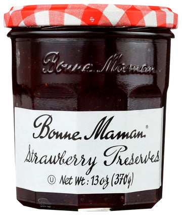 Bonne Maman Strawberry Preserves, Non-GMO, 13 oz Glass Jars, Pack of 6