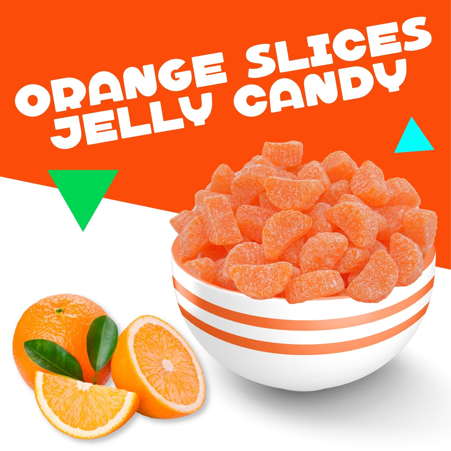 Orange Slices Jelly Candy | 2 Pound Bag | Old-Time Treats