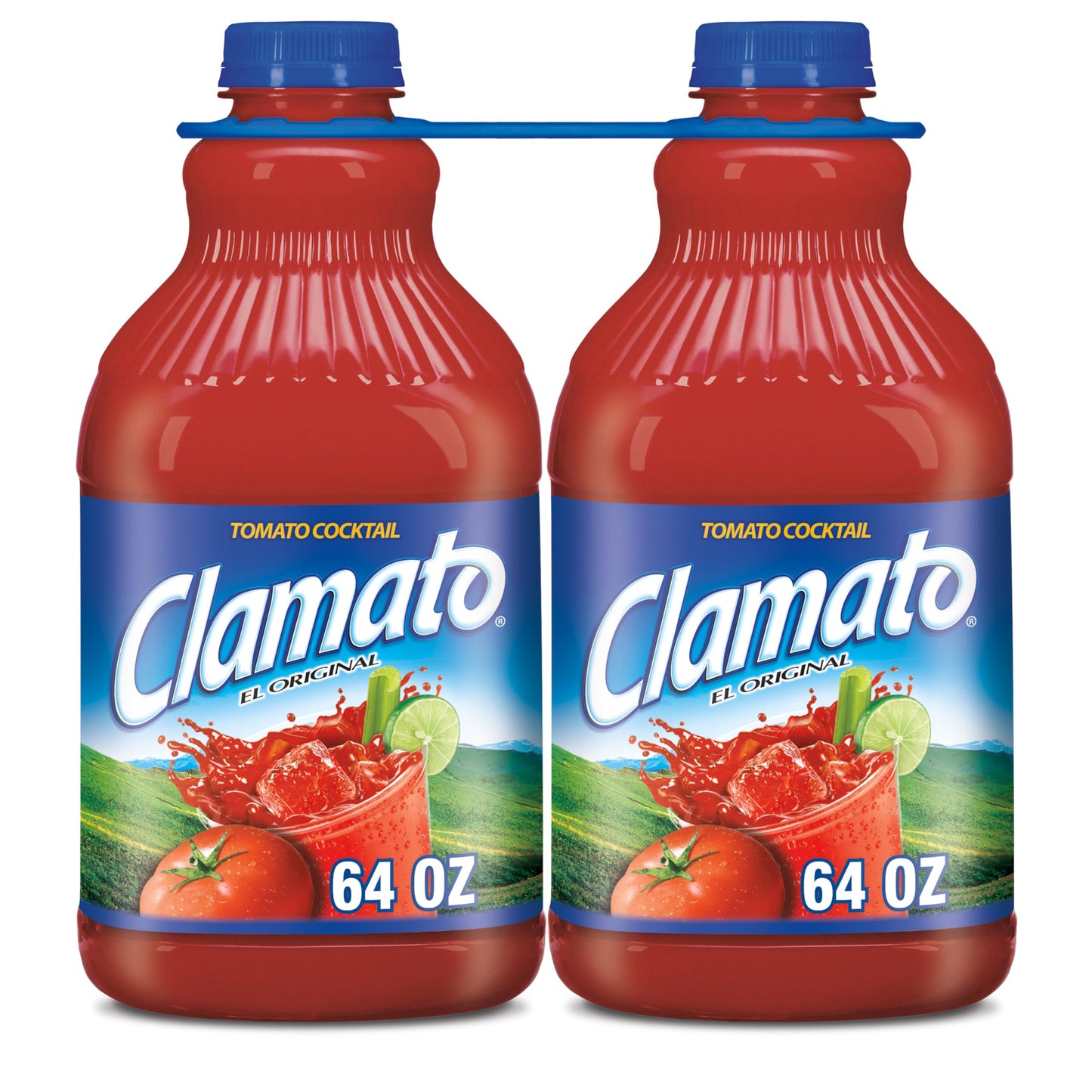 Clamato Original Tomato Cocktail 64 fl oz Bottle 2 Pack - Perfect Mixer for Michelada and Bloody Mary Drinks