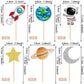 30 Pcs Outer Space Astronaut Cupcake Toppers Planet Rocket Trip To The Moon Star Cupcake Picks For Universe Outer Space Theme Ba