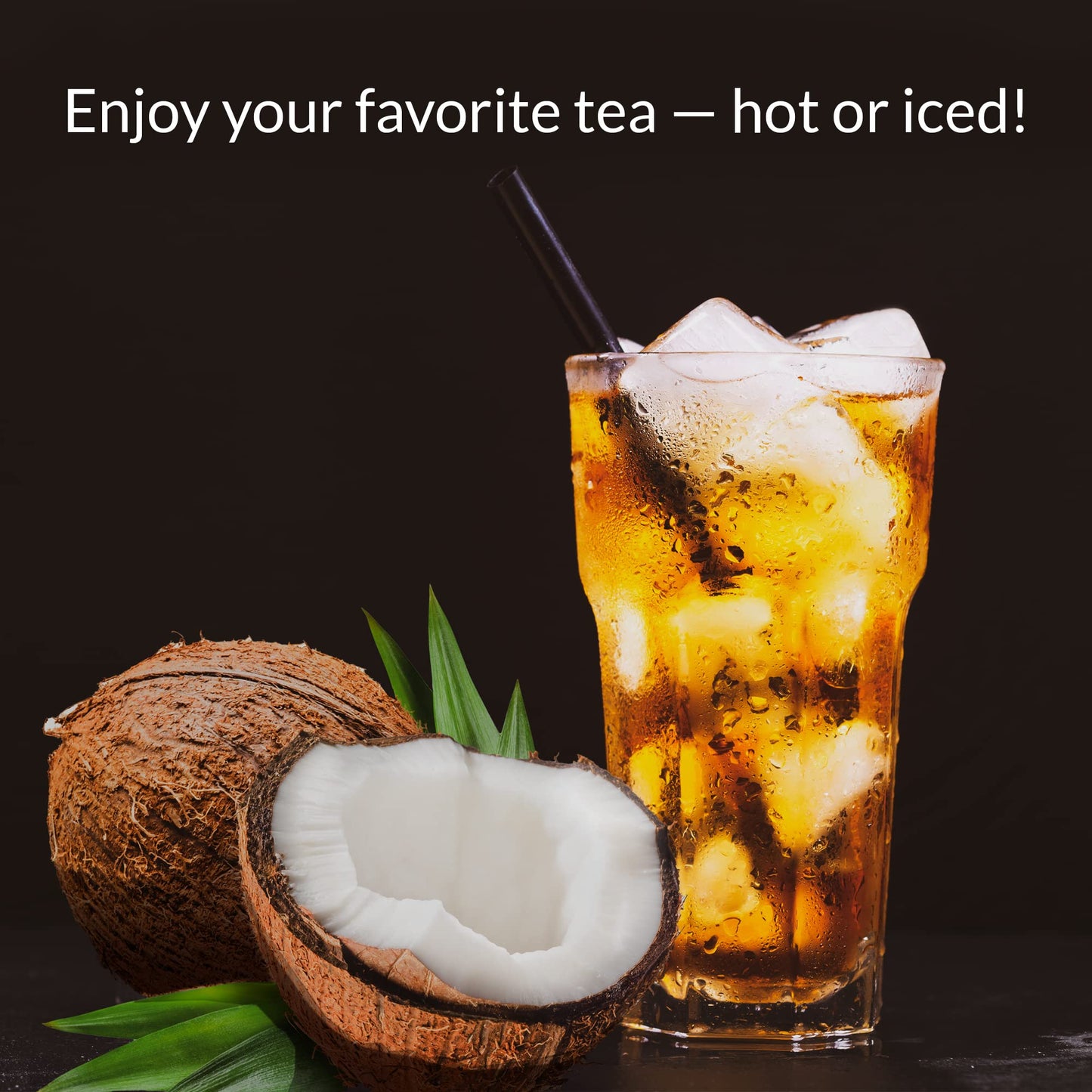 The Republic of Tea HiCAF Toasted Coconut Black Tea, High-Caffeinated, 250 Count