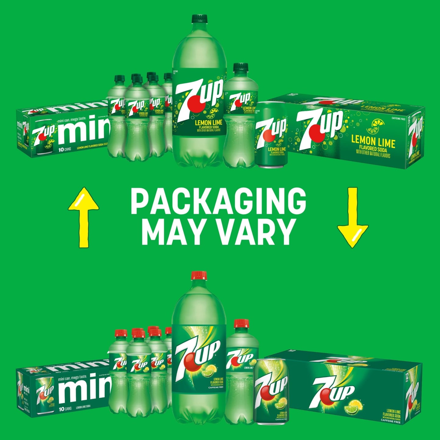 7UP Soda Soft Drink, 12 Fl Oz, Pack of 24, Yellow, Model 621124