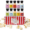 Thoughtfully Gourmet Popcorn Seasoning Sampler Kit, 10 Flavors - Kettle Corn, Garlic Parmesan, Bacon Cheddar, Caramel, Butter an