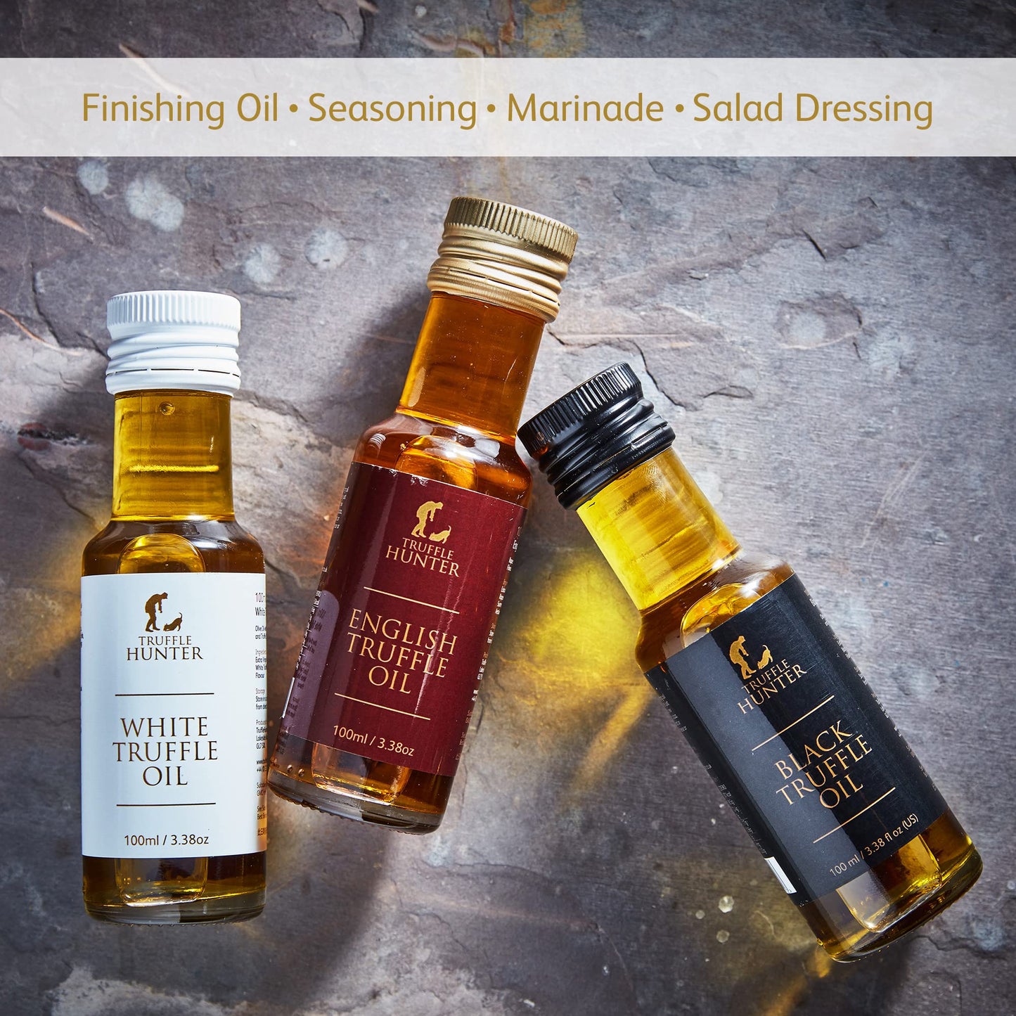 Trufflehunter - English, Black & White Truffle Oil Set - 3.38 Oz X 3