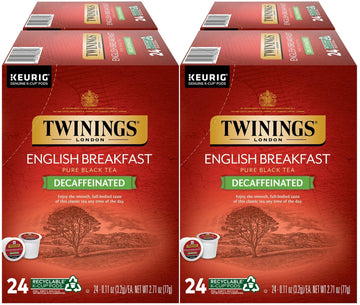 Twinings Decaf English Breakfast Tea K-Cup Pods, Naturally Decaffeinated, 24 Count (Pack of 4), Model PRTAZ11A
