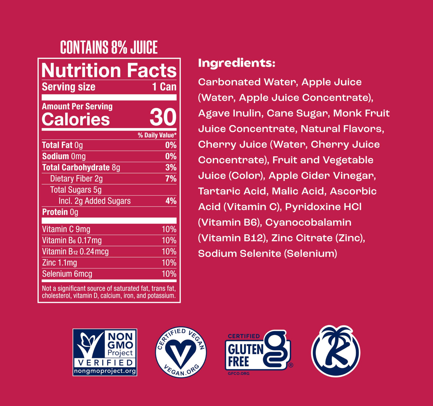Health-Ade SunSip Prebiotic Soda, Cherry Cola, 11.5 oz, 12 Pack, Naturally Sweetened, Gut-Healthy Beverage