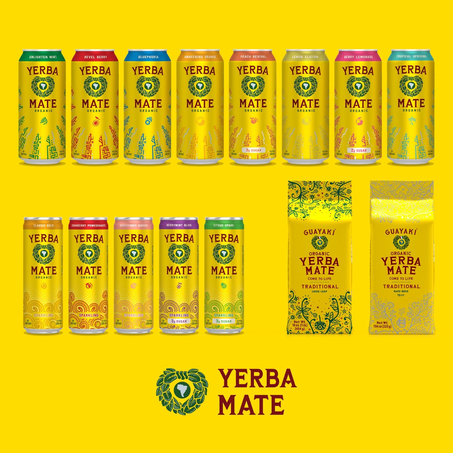 Yerba Madre Organic Yerba Mate  Energy Drink Alternative  Revel Berry  150mg Natural Plant Based Caffeine  Better for You Energy & Focus  No Jitters or Crash  15.5 Oz (Pack of 12) (Packaging May Vary)