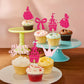 Gyufise 24Pcs Princess Cupcake Toppers Glitter Castle Bowknot Happy Birthday Cake Topper Decorations For Princess Happy Birthday