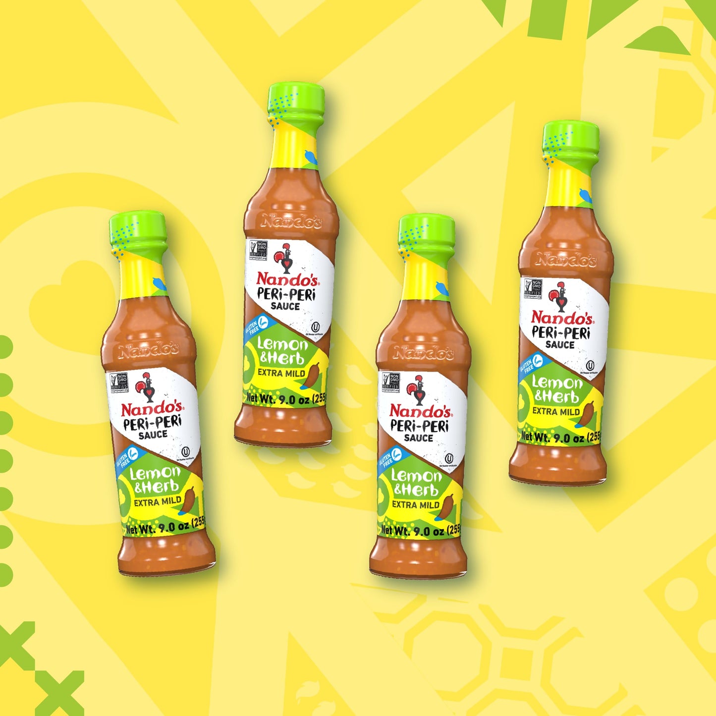 Nandos Peri Peri Sauce Extra Mild 4 Pack - Sauces, Seasoning or Marinade for Wings, Fish, Meat, Rice or Veg - No Artificial Colo