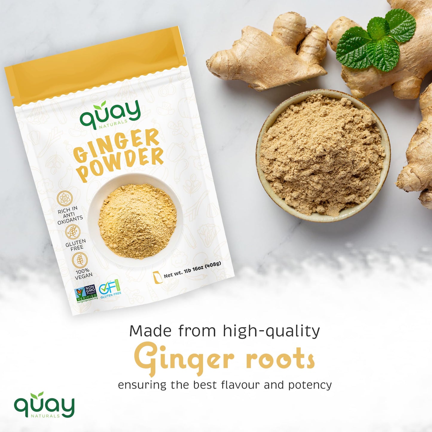 Ground Ginger Powder (8 oz) for Cooking, Baking, Tea, Energy Drinks & Beverages - Highly Aromatic - Fine Loose Powder - Powdered