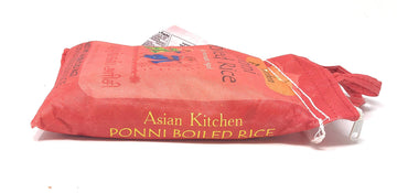 Asian Kitchen Ponni Boiled Rice 4-Pound Bag, 4Lbs (1.81Kg) Short Grain Par Boiled Rice ~ All Natural | Gluten Friendly | Vegan | Indian Origin | Export Quality