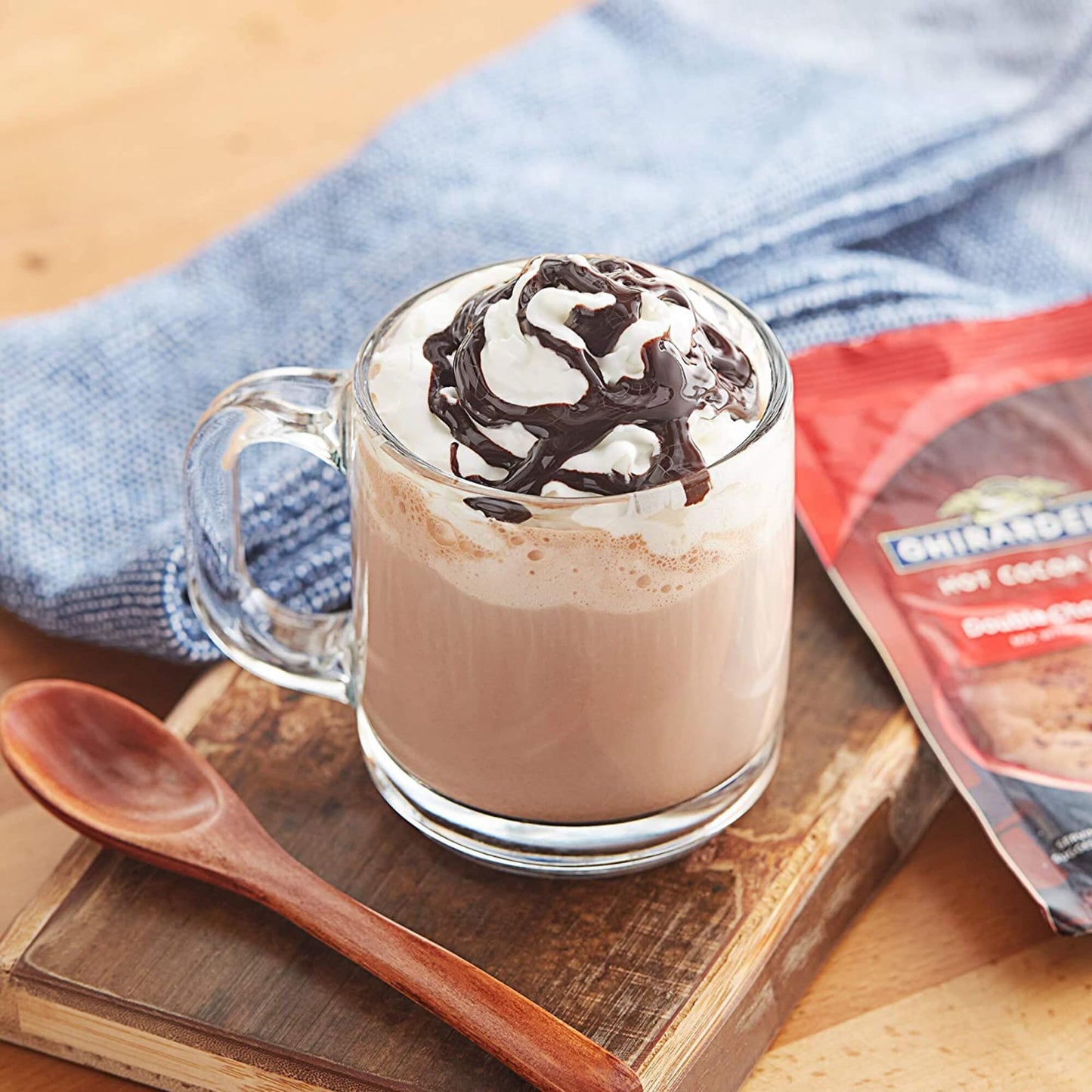 Ghirardelli Double Chocolate Hot Cocoa Mix  3 Pound Box  (Approximately 43) 0.85 oz Packets with Cocoa Scoop