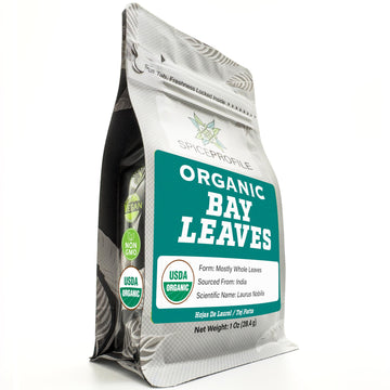 Spice Profile USDA Organic Bay Leaves, Lab Tested for Heavy Metals, Resealable 1oz Pouch, Tej Patta, Hojas de Laurel