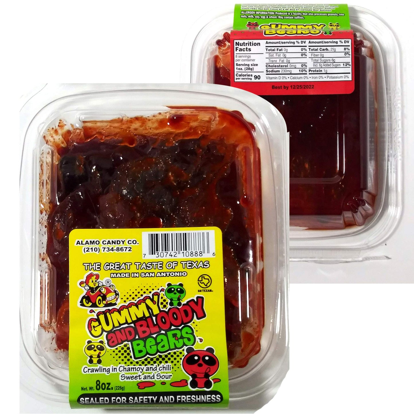Topmake Alamo Candy Variety Pack - 8 Piece Set - Mexican Candy Mix with Gummy Bears, Cherry  s, and Dill Pickle - Lime