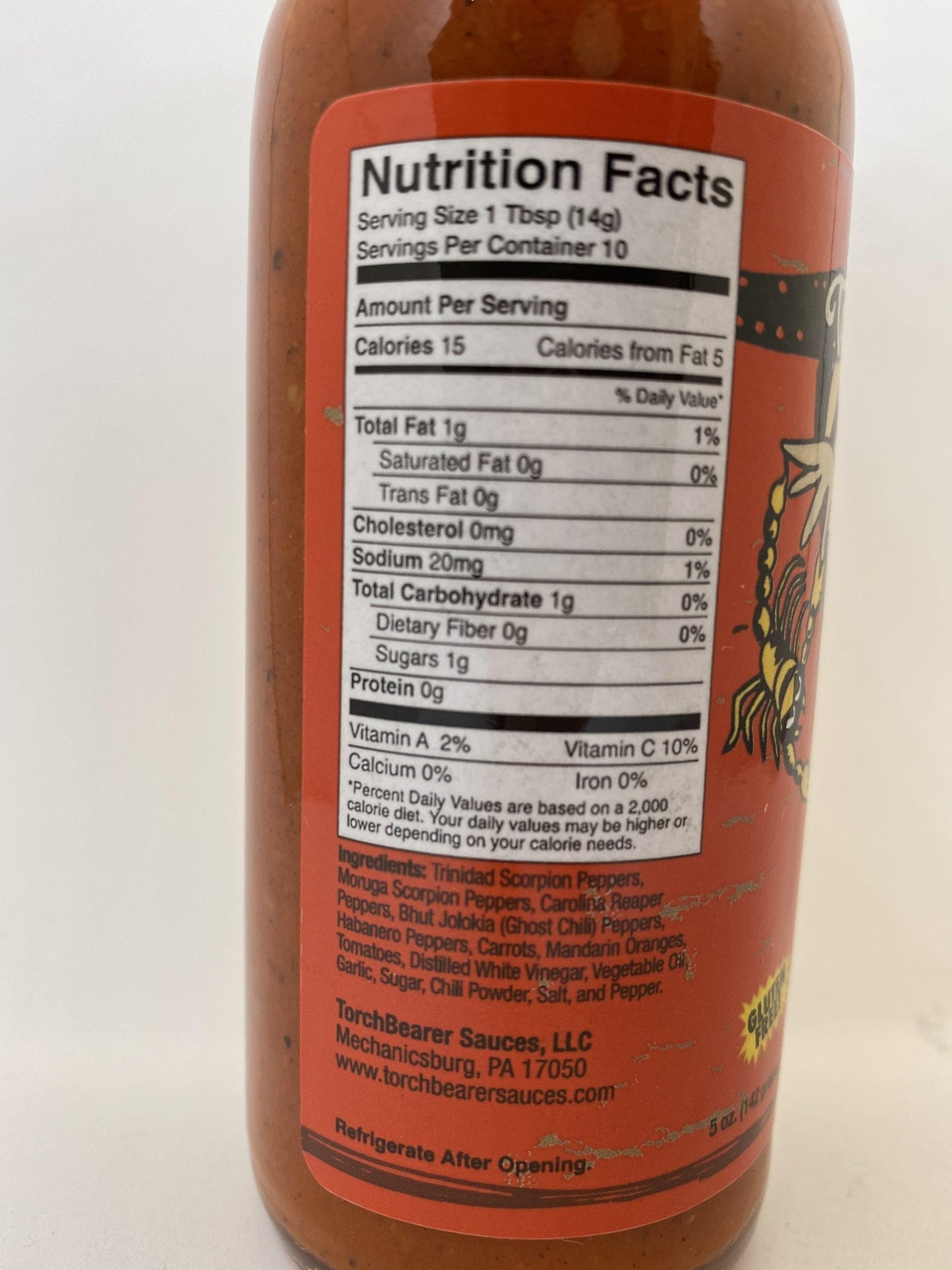 Torchbearer Sauces The Rapture Trinidad Scorpion Pepper Hot Sauce - All Natural, Gluten Free, Made In Usa - 5 Fl Oz (Pack Of 1)