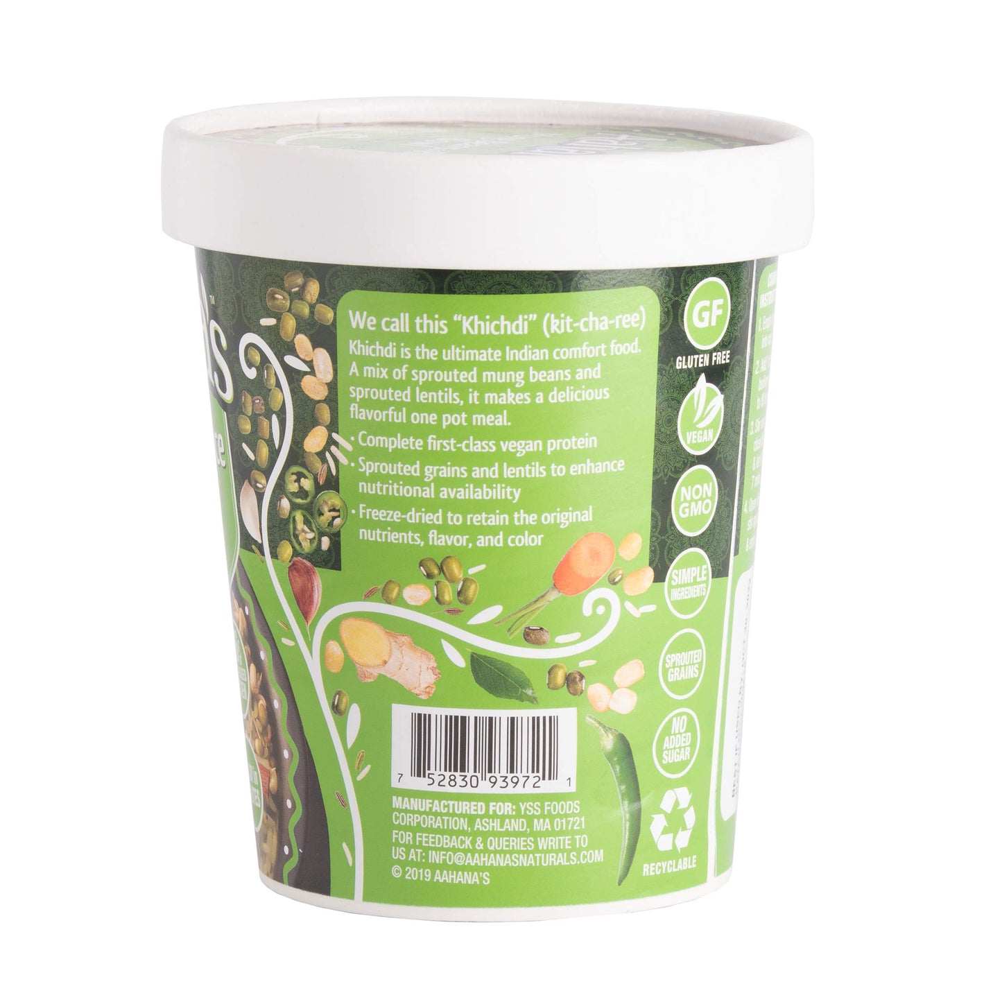 Aahanas Mung Beans & Rice Bowl - Vegan, Gluten Free, Non-GMO, 8 Pack