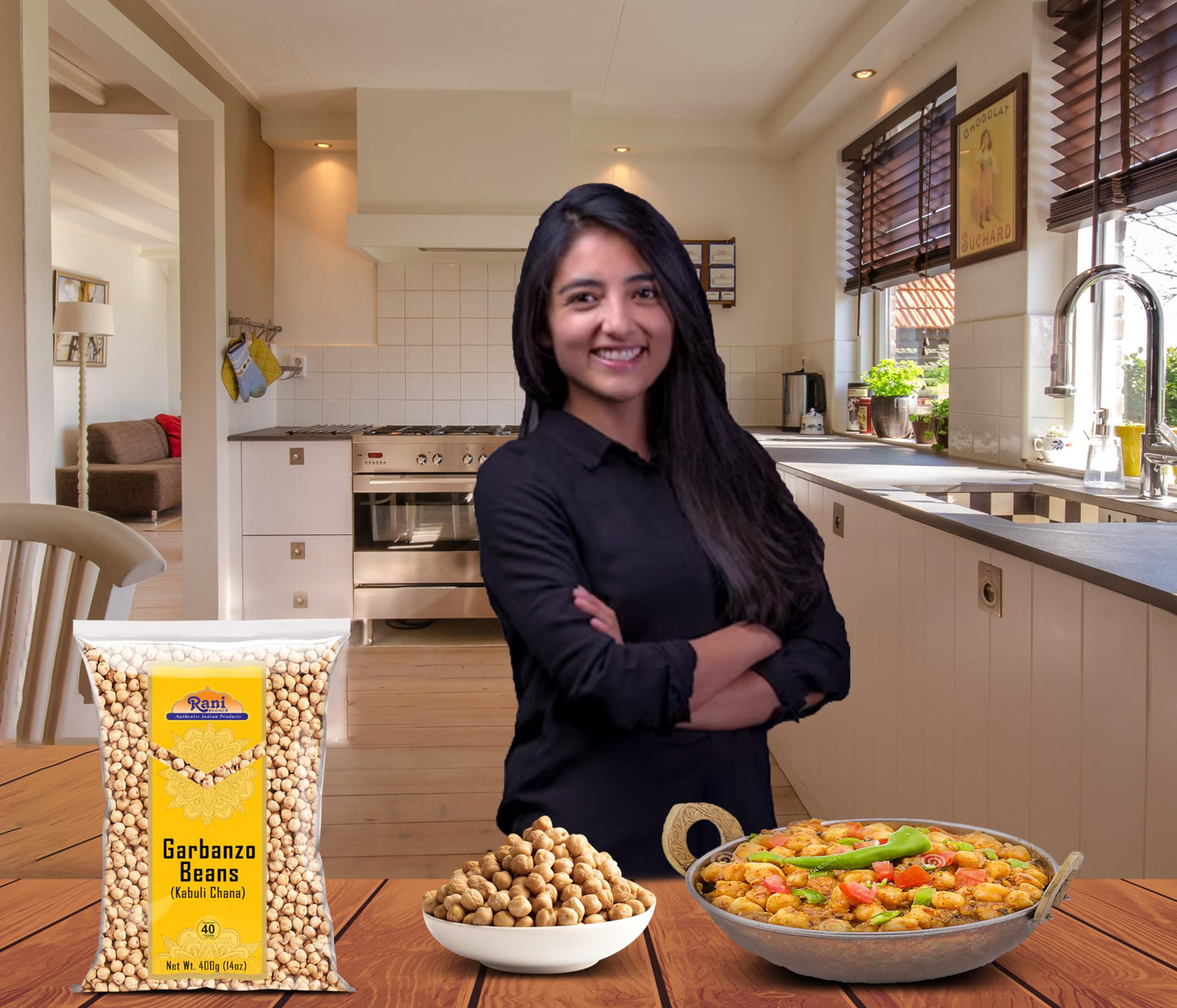 Rani Garbanzo Beans (Kabuli Chana) 14Oz (400G) ~ All Natural | Vegan | Gluten Friendly | Non-Gmo | Kosher | Indian Origin