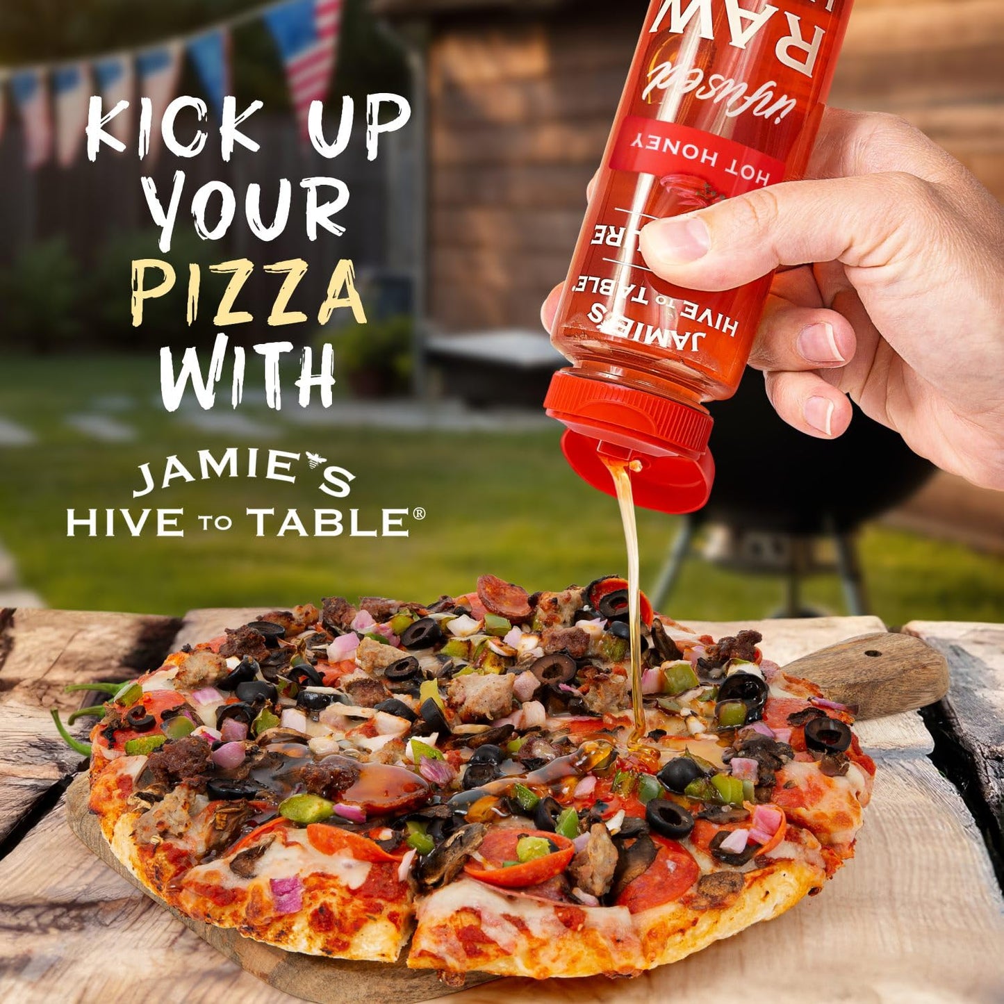 Jamie'S Hive To Table Hot Honey, 12 Oz - 100% Natural Raw Honey Infused With Hot Pepper - Gluten-Free, Non-Gmo - Spicy Kick For