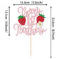 1 Pcs Berry 1St Birthday Cake Topper Glitter Sweet Fruit Theme Flower First Birthday Strawberry One Cake Pick For Strawberry The